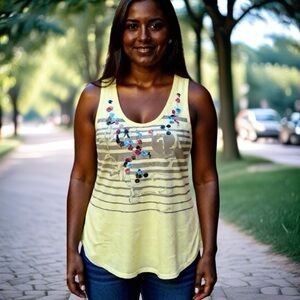 Yellow Floral Tank Top